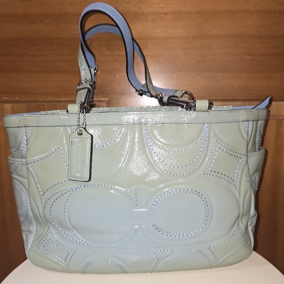 Coach Handbags - Coach Embossed C Patent Leather Tote Bag